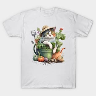 Sunday Cat Gardener T-Shirt